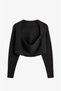Black Turtleneck Blouse and Bolero Knit Set - 6