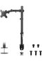 Single Monitor Arm, Tall Monitor Stand 80cm Pole, Max Load 10kg, Monitor Arm Desk Mount for 13-32 inch Screens PC Monitor Stands - Desk Mounted Monitor Mount MD6821