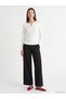 ALITA CITY Exclusive: Ecru Rib Knit Solid-Color, Slim-Fit, Long-Sleeved Women's Bodysuit - 2