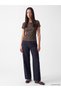 LCW EVERYDAY Brown Rib Knit Solid Super Skinny & Extra-Tight Short-Sleeve Women's T-Shirt—The ALITA CITY Difference - 2