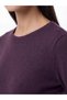 Two Mt Shop Quality Lcw Everyday Purple Combed Cotton Plain Tight & Slim Long Sleeve Women's Bodysuit - 3