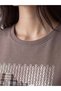 LCW EVERYDAY Brown Scuba Fabric Print Standard & Regular Short-Sleeve Women's T-Shirt—The ALITA CITY Difference - 3