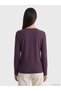 Two Mt Shop Quality Lcw Everyday Purple Combed Cotton Plain Tight & Slim Long Sleeve Women's Bodysuit - 4