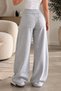 Beliska Gray Thick Curved-Hem Adjustable Elastic Waistband with Pockets, Lace-Up, 3-Thread Loose-Fit Wide-Leg Sweatpants - 6