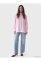 LCW Modest Pink Stand-Collar 100% Cotton Women's Shirt-Tunic, Featuring the ALITA CITY Touch - 2