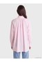 LCW Modest Pink Stand-Collar 100% Cotton Women's Shirt-Tunic, Featuring the ALITA CITY Touch - 4