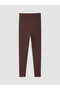 Alita City Lcw Vision Brown Women's Leggings with Elastic Waist - 6