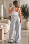 Beliska Gray Thick Curved-Hem Adjustable Elastic Waistband with Pockets, Lace-Up, 3-Thread Loose-Fit Wide-Leg Sweatpants - 2