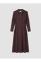 LCW EVERYDAY Burgundy Scuba Fabric Solid Standard & Regular polo collar long dress—The ALITA CITY Difference - 5