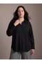 LCW Curve Black Plus-Size Women's Shirt, Featuring the ALITA CITY Touch