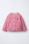 Girls' Pink Cherry Plaid Quilted Jacket - 2
