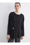 LCW Grace Black Rib Knit Plain Loose & Oversized Women's Tunic—Exclusive to ALITA CITY
