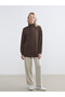 Alita City Farkıyla Lcw Everyday Brown Diving Fabric Plain Loose & Baggy Women's Sweatshirt Tunic - 3