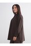 LCW Modest Brown Women's Tunic Shirt with Hidden Pockets, Featuring the ALITA CITY Touch - 3