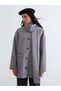 LCW Modest Gray Women's Cashmere Melton Coat With Scarf, Featuring the ALITA CITY Touch