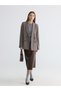 LCW STUDIO Beige Armure Fabric-Patterned Standard & Regular Women's Blazer Jacket, Featuring the ALITA CITY Touch - 2