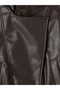 LCW Vision Brown Solid Oversized Women's Leather-Look Jacket, Featuring the ALITA CITY Touch - 6