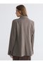 LCW STUDIO Beige Armure Fabric-Patterned Standard & Regular Women's Blazer Jacket, Featuring the ALITA CITY Touch - 4