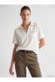 LCW EVERYDAY Ecru Interlock Plain Standard & Regular Short-Sleeve Women's T-Shirt, with the ALITA CITY Touch