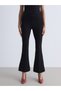 Alita City Lcw Vision Black Elastic Waist Spanish Leg Women's Trousers with a Difference - 4