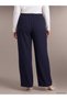 LCW Curve Navy Gabardine Straight-Leg Comfortable & Relaxed Wide-Leg Women's Pants—The ALITA CITY Difference - 4