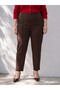 LCW Curve Brown Straight-Leg Comfort & Relax Tapered-Leg Women's Pants, Featuring the ALITA CITY Touch - 2
