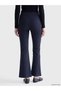 LCW Modest Navy Blue Interlock Solid Straight & Slim Flared Women's Pants, Featuring the ALITA CITY Touch - 4