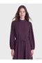 LCW Modest Purple Solid Standard & Regular Mock Neck Long Dress, Featuring the ALITA CITY Touch - 2