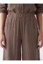 LCW Modest Brown Solid Loose & Oversized Wide-Leg Women's Pants, Featuring the ALITA CITY Touch - 3