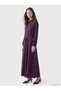 LCW Modest Purple Solid Standard & Regular Mock Neck Long Dress, Featuring the ALITA CITY Touch