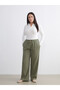 Trendy Picks from Kübra Butik: Plus-Size Textured Muslin Women's Pants with Drawstring Waist - 3