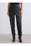 LCWAIKIKI Classic Black Faux Leather Straight-Leg Standard & Regular Women's Pants, Featuring the ALITA CITY Touch - 2