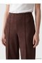 Peak New Season Brown Women's Suede-Look Pants with Elastic Waistband - 4