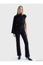 LCW Vision Black Ribbed Knit Sleeveless Women's Blouse with a Mock Neck, Featuring Gencc Quality - 2