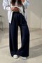 Pleated Sweatpants, NAVY BLUE - 3