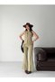 Women's Gold-Buttoned Vest Set and Pants Set with Slits at the Hem—Stylish Two-Piece Set - 4
