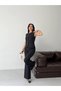 Women's Gold-Buttoned Vest Set and Pants Set with Slits at the Hem—Stylish Two-Piece Set - 6