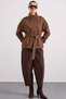 Oversized Short Coat with Mock Neck and Epaulet Detail, A.KAHVE 3205 - 3