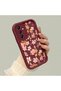 Samsung Galaxy A14 4G/5G Compatible High-Quality Burgundy Case with a Scattered Yellow-Pink Flower Pattern - 2