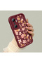 Infinix Hot 20 4G-Compatible High-Quality Burgundy Case with a Scattered Yellow-Pink Floral Pattern - 2