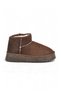 Women's Coffee-Colored Suede-Fur-Trimmed Heat-Retaining Sneaker Boots 696082