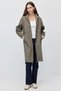 Women's Long Raincoat with a Mock Neck and Zipper