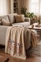 Bohem 95 x 170 cm Tasseled Cotton Natural TV Shawl / TV Blanket - 2