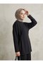 Suit with Front-Slit Piped Pants—Black - 3