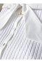 Winter-Weight Piqué Fabric White Stroller Cover with Bow Detail and Ruffle Detail - 3