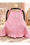Winter Pique Fabric Pink Color Stroller Cover with Ruffle Detail