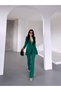 Women's Custom-Designed Jacket and Pants Set—Stylish Two-Piece Set with Shoulder Detail and Buckle Detail