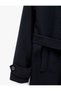 Classic Collar Long Sleeve Belted Double Breasted Cashmere Coat - 7