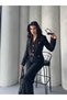 Women's Gold-Buttoned Belted Jacket and Pants Set with Pocket Detail—Stylish Two-Piece Set - 5