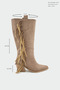 Dietra Tasseled Fringe-Detail Square-Toe Boots with Thick Heel - 4